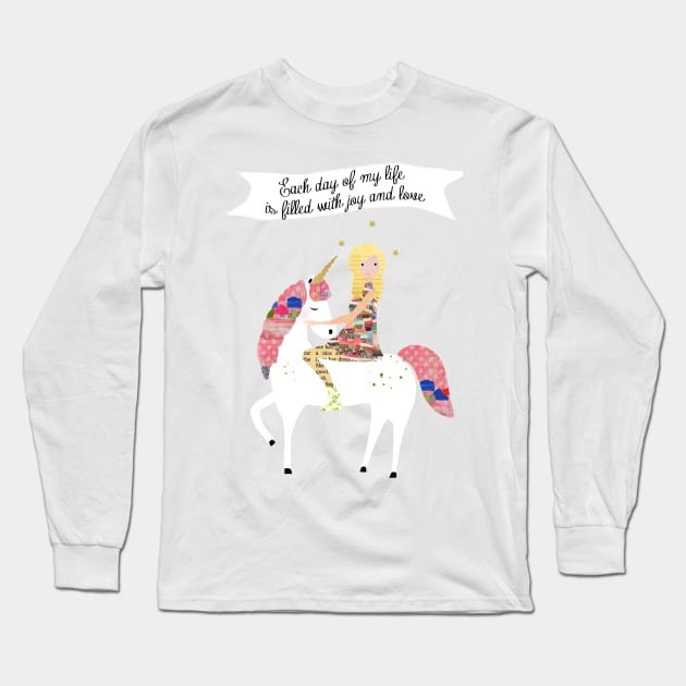 Unicorn -each day is filled with love Long Sleeve T-Shirt by GreenNest